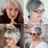 Účesy pro šedé vlasy od 60 let s brýlemi